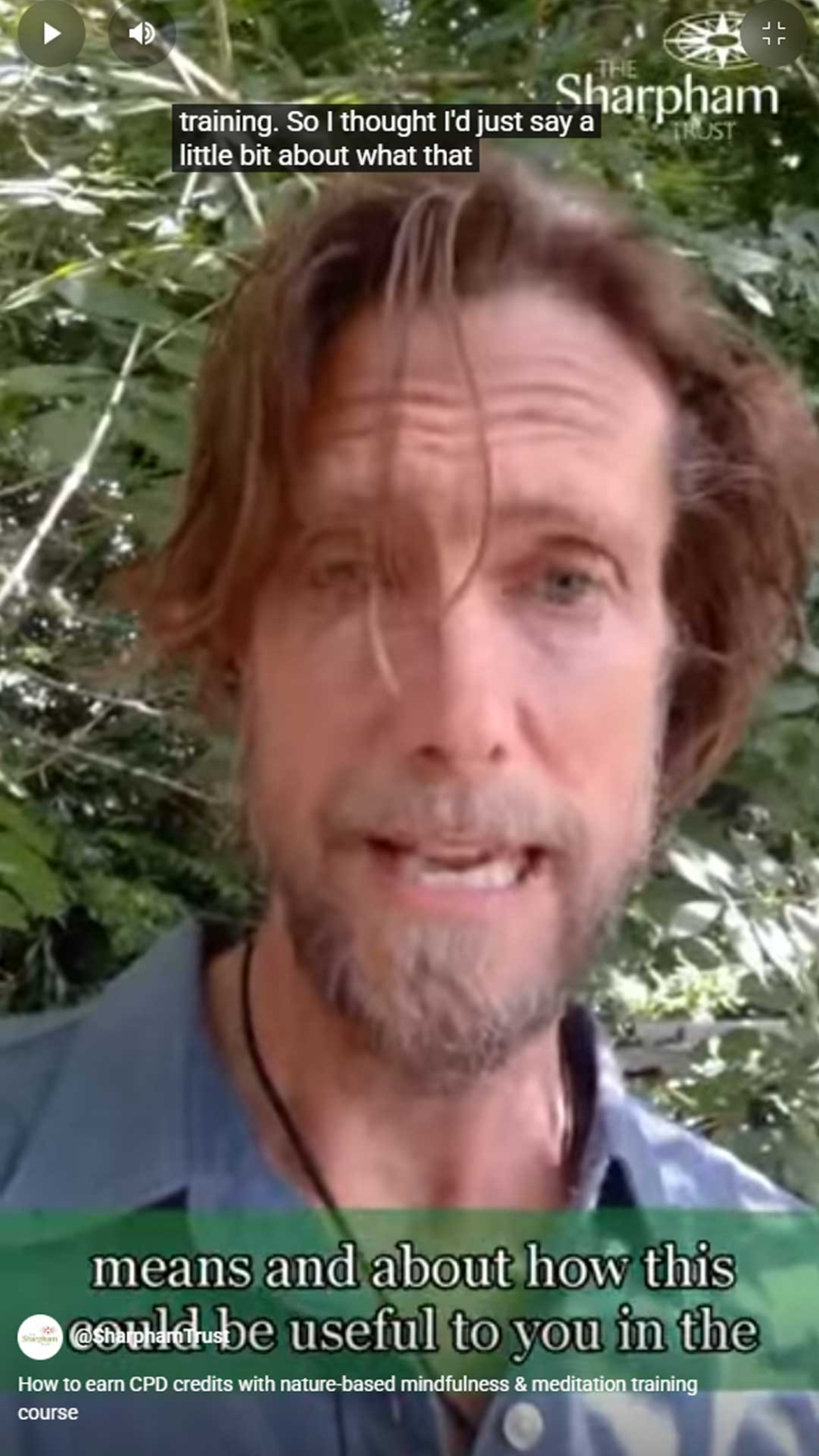 Ollie Frame discusses the CPD benefits of our Mindfulness-Based Nature Connection training course