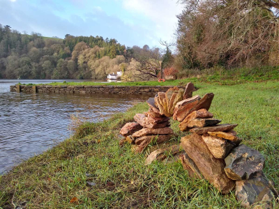Land art at South Quay on The Sharpham Estate
