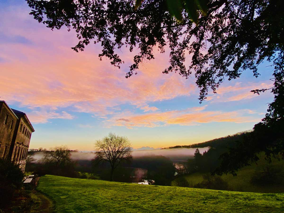 Sharpham House at sunrise