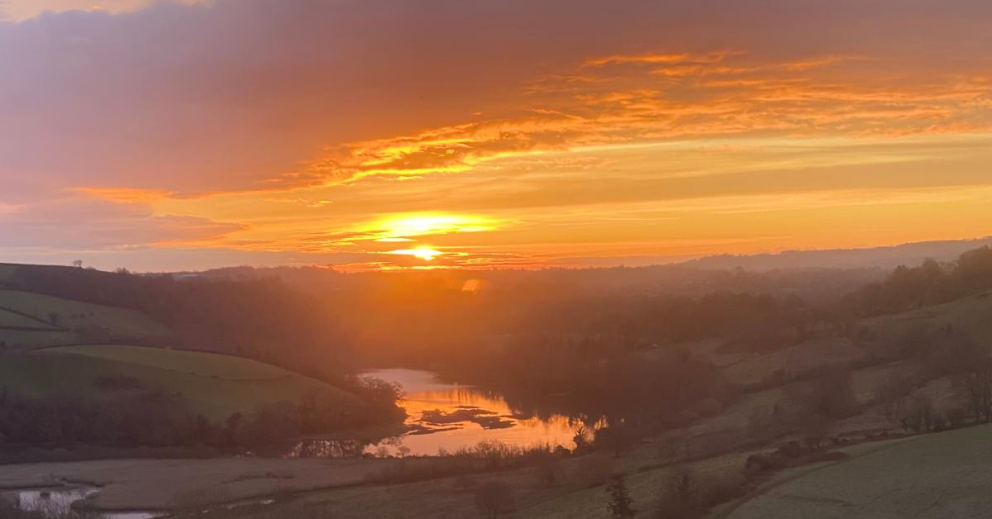 Qigong sunrise at The Barn at The Sharpham Trust
