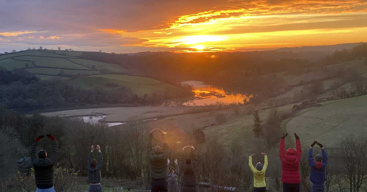 Sunrise qi-gong at The Barn