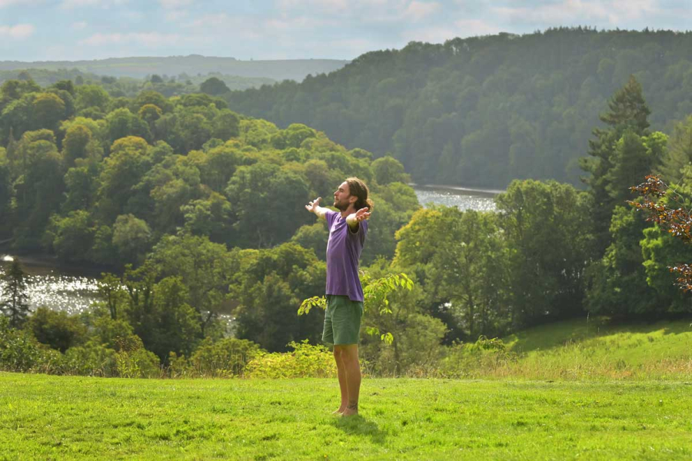 Yoga in nature meditation retreats at The Sharpham Trust