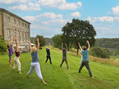 Yoga in nature meditation retreats at The Sharpham Trust