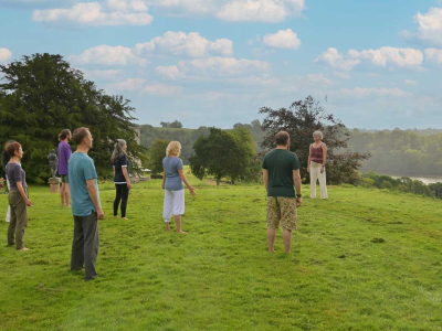 Yoga in nature meditation retreats at The Sharpham Trust