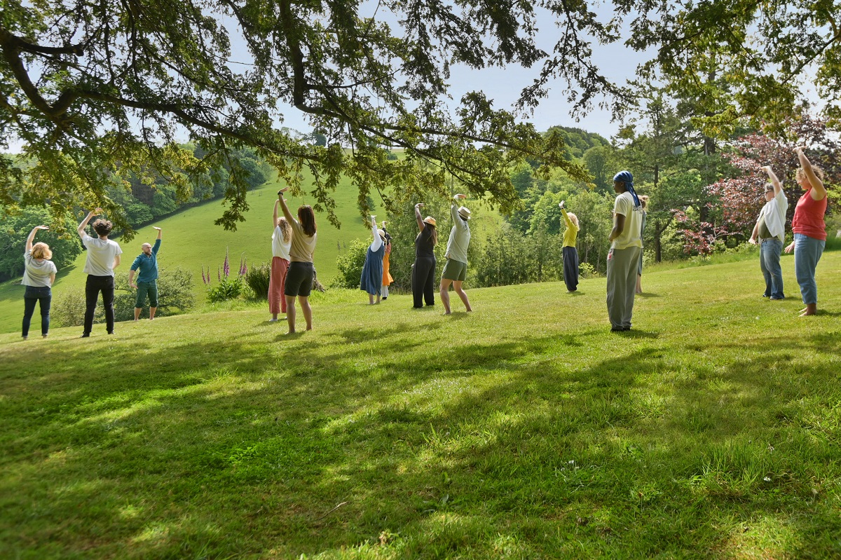 Yoga on the lawn