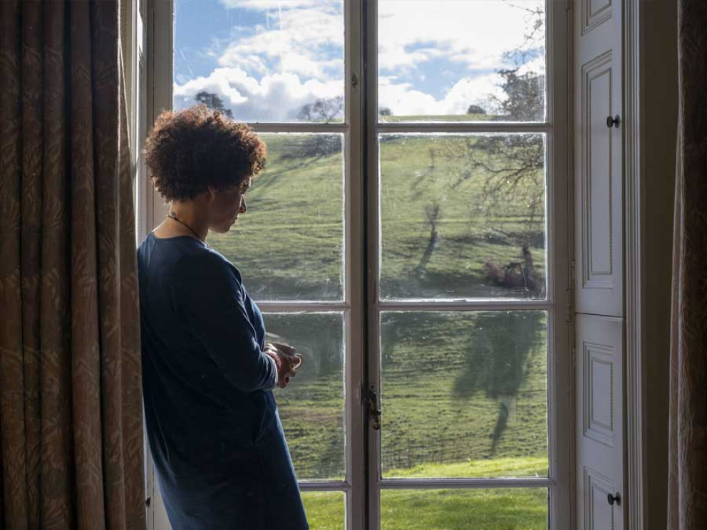 Sharpham House retreats window