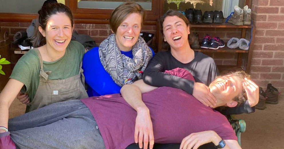 Volunteer coordinators at The Barn meditation retreat centre at The Sharpham Trust