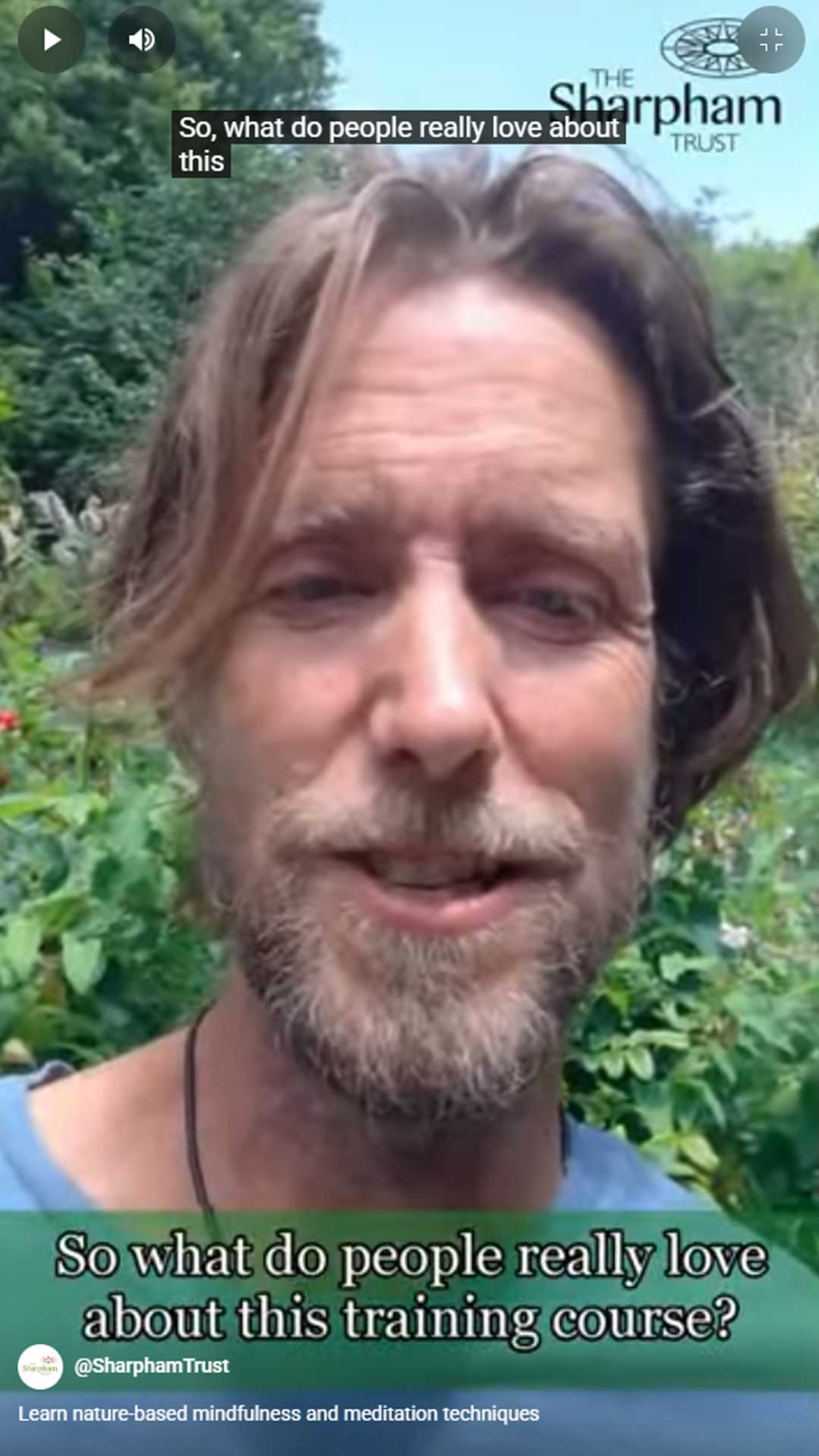 Ollie Frame discusses the features and benefits of our Mindfulness-Based Nature Connection training course