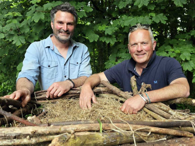 Presenter Jules Hudson joins Jack Skuse, from our rewilding partners Ambios, in making an osprey nest for the BBC's Escape to the Country property show
