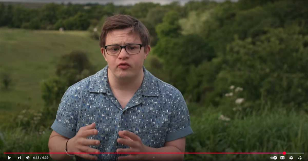 A participant in Channel 4's oral history project is filmed at Lower Sharpham Farm