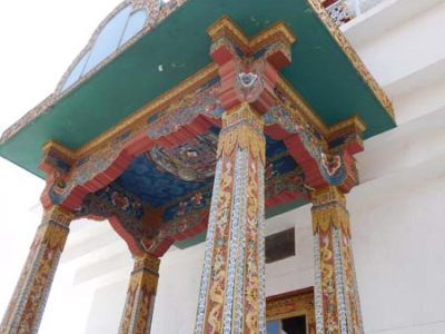 The ornate carving seen all over this country - witnessed by Sharpham Trust Director Julian Carnell on his visit to Bhutan