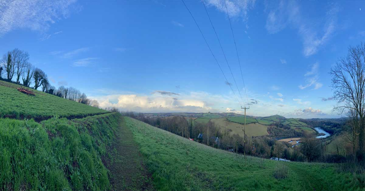 Panorama of the River Dart at Sharpham