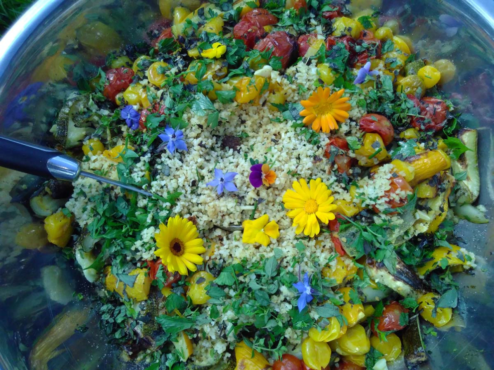 One of the delicious offerings at the Harvest Feast in the Walled Garden at Sharpham House