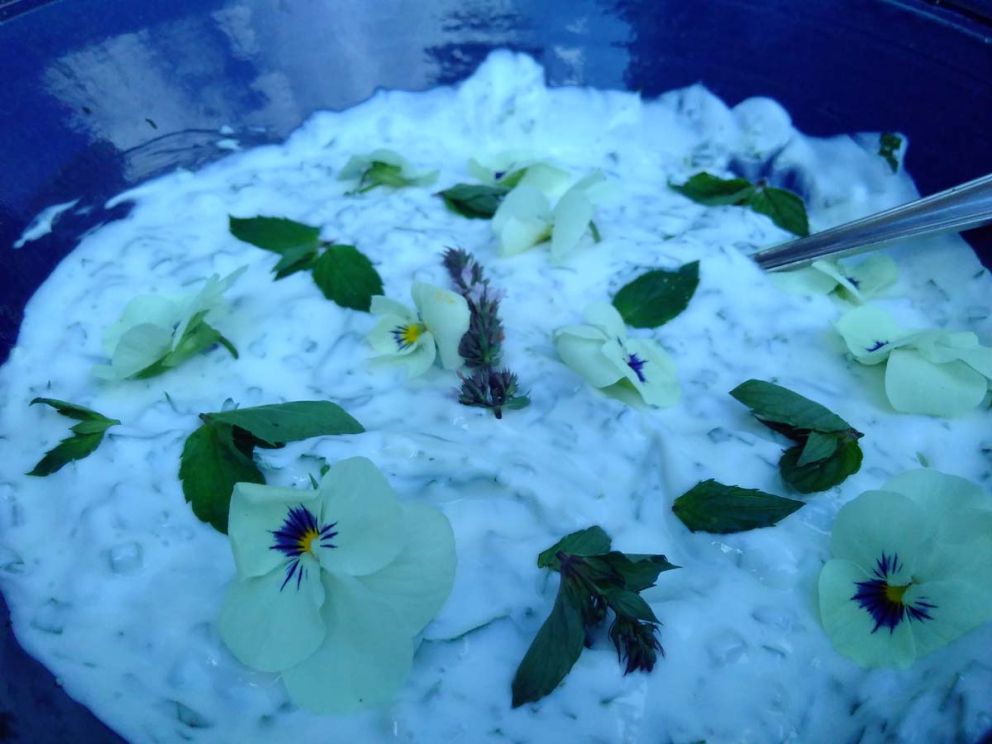 One of the delicious offerings at the Harvest Feast in the Walled Garden at Sharpham House