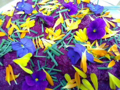 One of the delicious offerings at the Harvest Feast in the Walled Garden at Sharpham House