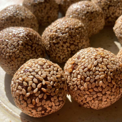 Tahini cacao balls - gluten-free & vegan and made in Sharpham House's kitchens