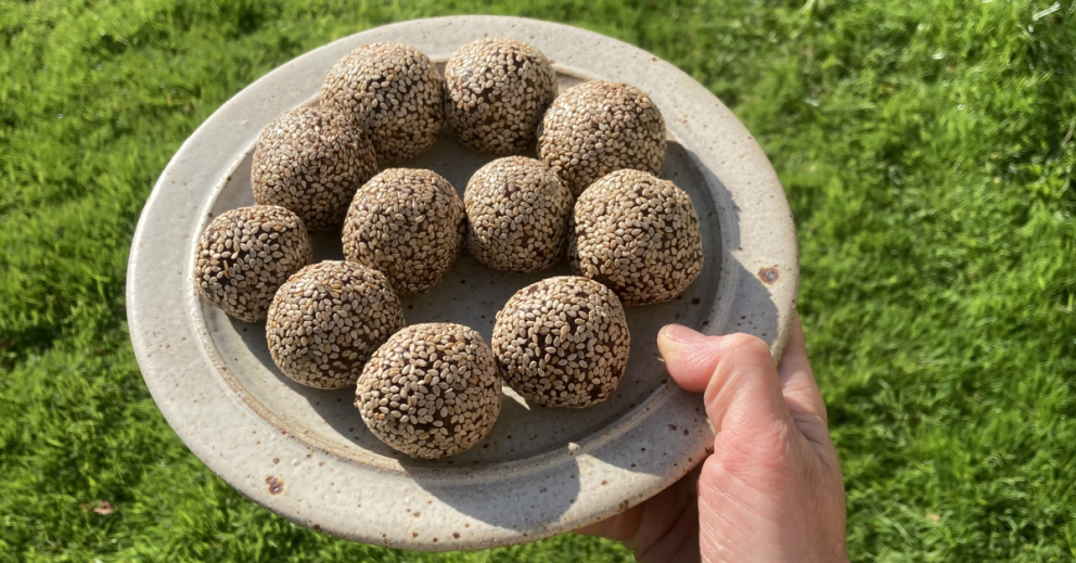 Tahini cacao balls - gluten-free & vegan and made in Sharpham House's kitchens