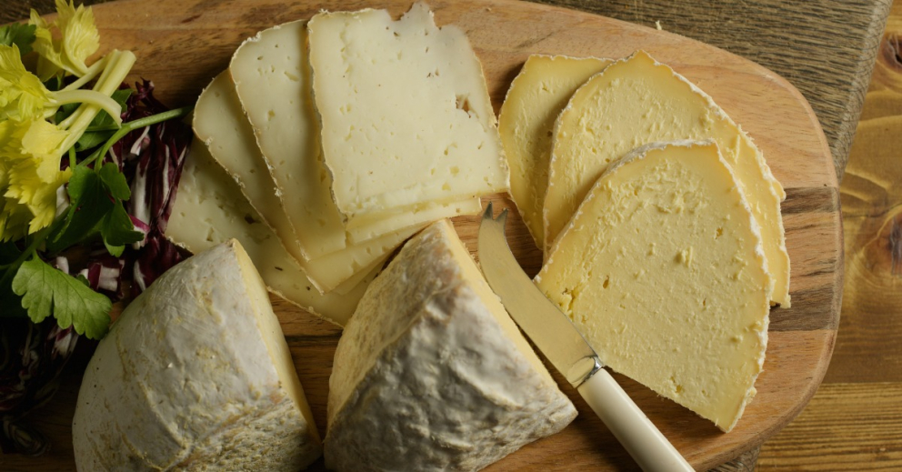 A selection of Sharpham cheeses served on retreat here