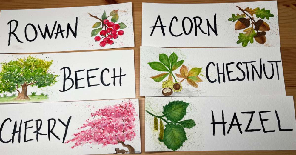 New room labels designed by artist and Barn retreatant Karen