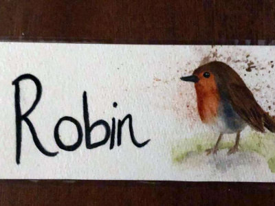 New room labels designed by artist and Barn retreatant Karen