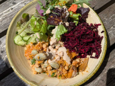 A delicious lunch made from Barn garden abundance
