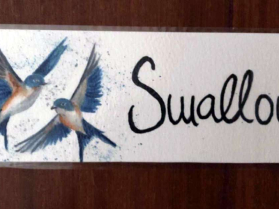 New room labels designed by artist and Barn retreatant Karen