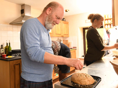 Cook in community at The Barn at The Sharpham Trust mindfulness retreat centre