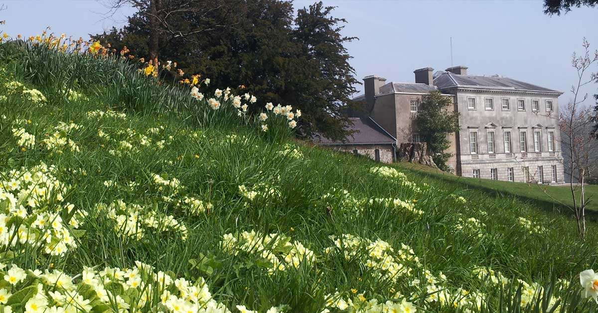 Sharpham House in Spring